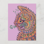 Psychedelic Cat Illustration Louis Wain Postcard Postkarte (Vorderseite)