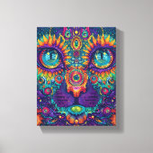 Psychedelic Cat Leinwanddruck (Vorderseite)