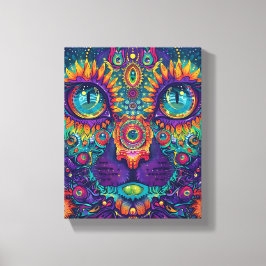 Psychedelic Cat Leinwanddruck