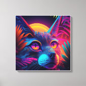 Psychedelic Cat Leinwanddruck (Vorderseite)