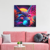 Psychedelic Cat Leinwanddruck (Insitu (Wohnzimmer))