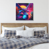 Psychedelic Cat Leinwanddruck (Insitu (Schlafzimmer))