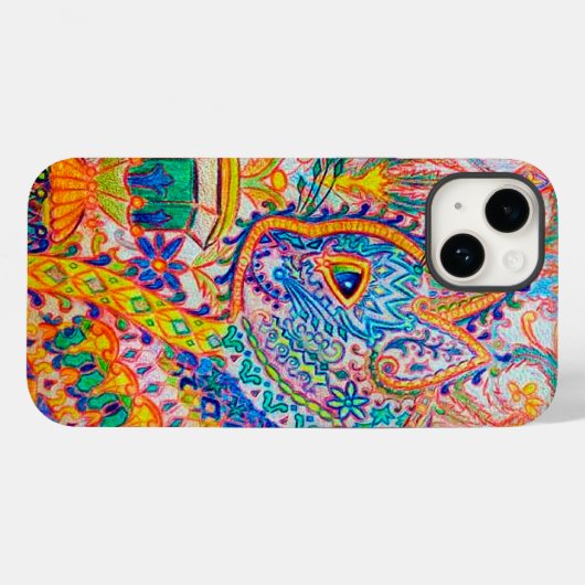 Psychedelic Cat, Louis Wain Case-Mate iPhone Case (Rückseite (Horizontal))
