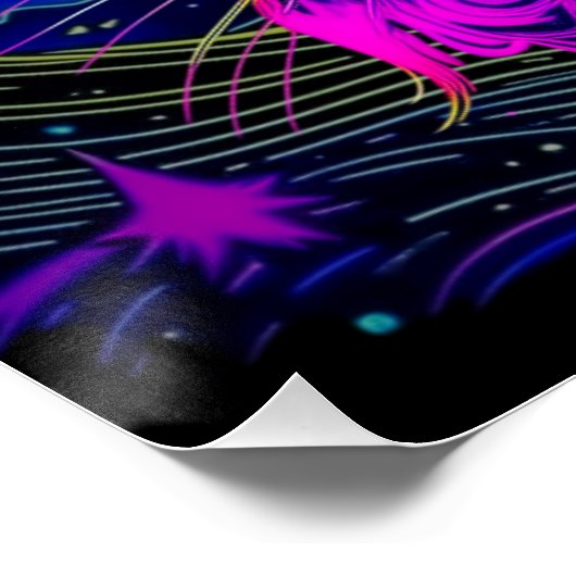 Psychedelic Cat Poster (Ecke)