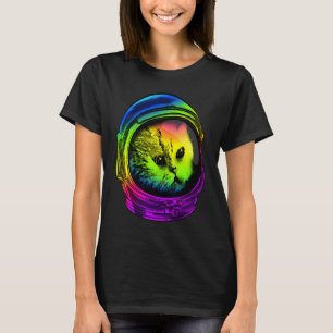 Psychedelic Cat Produkt Astronaut Cat mit Weltraum T-Shirt