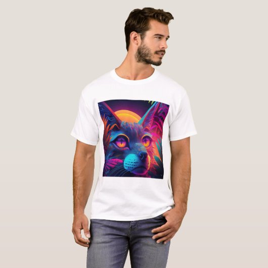 Psychedelic Cat T-Shirt (Vorne ganz)