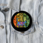 Psychedelic Cat - Trippy Feline Art Button (Beispiel)