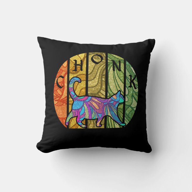 Psychedelic Cat - Trippy Feline Art Kissen (Vorderseite)