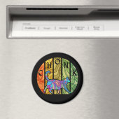 Psychedelic Cat - Trippy Feline Art Magnet (In Situ (Geschirrspüler))