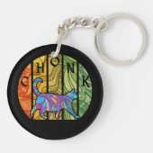 Psychedelic Cat - Trippy Feline Art Schlüsselanhänger (Rückseite)