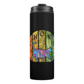 Psychedelic Cat - Trippy Feline Art Thermosbecher (Vorderseite)