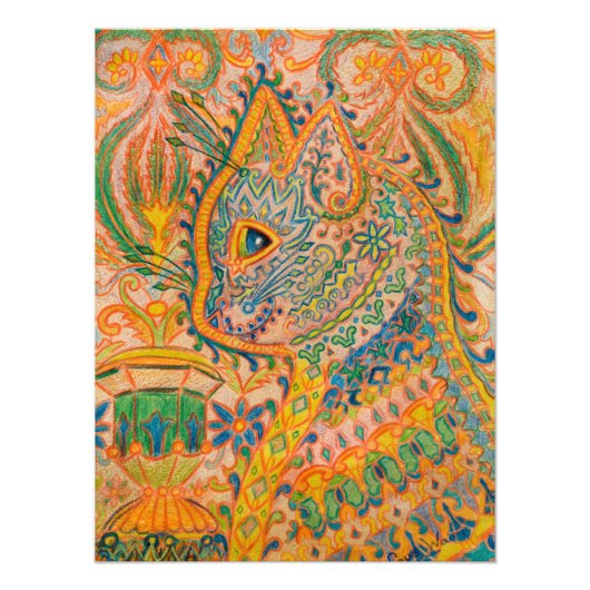 Psychedelic Cat von Louis Wain Fotodruck (Vorne)