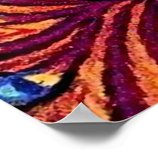 "Psychedelic Cat" von Louis Wain Poster (Ecke)