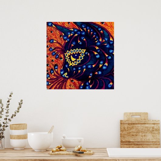 "Psychedelic Cat" von Louis Wain Poster (Küche)