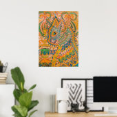 Psychedelic Cat von Louis Wain Poster (Heimbüro)