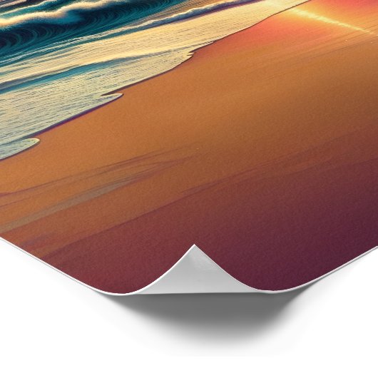 Psychedelic Celestial Sunset Beach Sublimation Poster (Ecke)