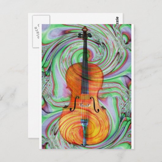 Psychedelic Cello Postkarte (Vorne/Hinten)