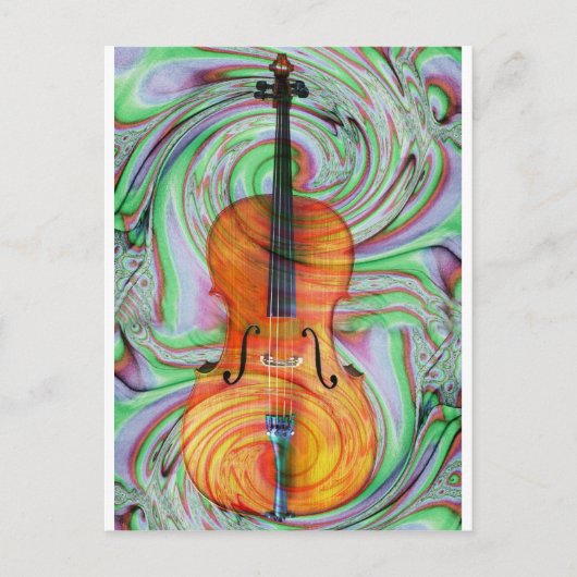 Psychedelic Cello Postkarte (Vorderseite)