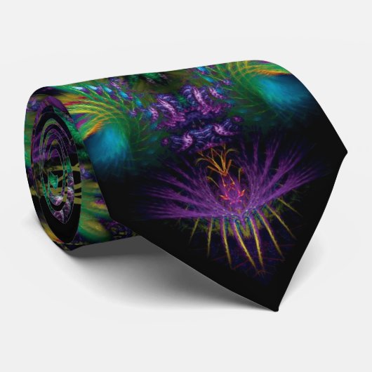 Psychedelic Chakra Fraktale Templia Krawatte (Gerollt)