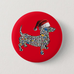 Psychedelic-Cheetah-Dackel-Santa Button