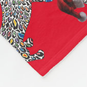 Psychedelic-Cheetah-Dackel-Santa Fleecedecke (Ecke)