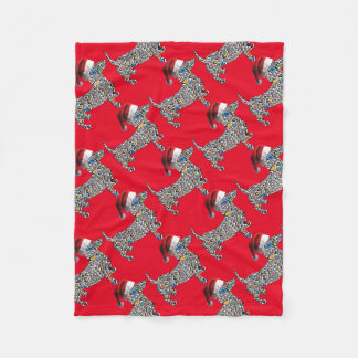 Psychedelic-Cheetah-Dackel-Santa Fleecedecke