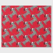 Psychedelic-Cheetah-Dackel-Santa Geschenkpapier (Flach)