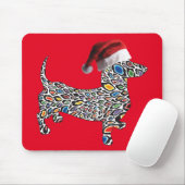 Psychedelic-Cheetah-Dackel-Santa Mousepad (Mit Mouse)