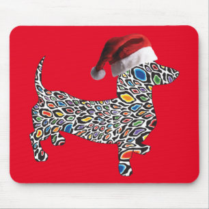 Psychedelic-Cheetah-Dackel-Santa Mousepad