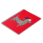 Psychedelic-Cheetah-Dackel-Santa Notizblock (Linke Seite)