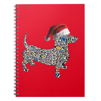 Psychedelic-Cheetah-Dackel-Santa Notizblock