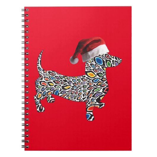 Psychedelic-Cheetah-Dackel-Santa Notizblock (Vorderseite)