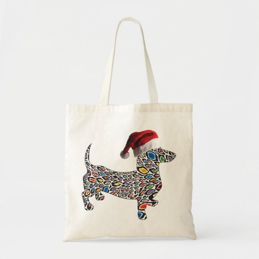 Psychedelic-Cheetah-Dackel-Santa Tragetasche (Vorne)