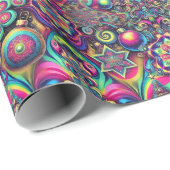 Psychedelic Christmas Wrapping Paper Geschenkpapier (Rolleneckpunkt)