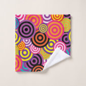 Psychedelic Circles Badehandtuch Set (Waschlappen)