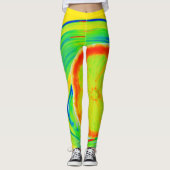 Psychedelic Citrus Bright farbenfroh Leggings (Vorderseite)