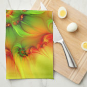 Psychedelic Colorful Modern Abstract Fractal Art Geschirrtuch (Viertel Falte)