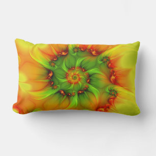 Psychedelic Colorful Modern Abstract Fractal Art Lendenkissen