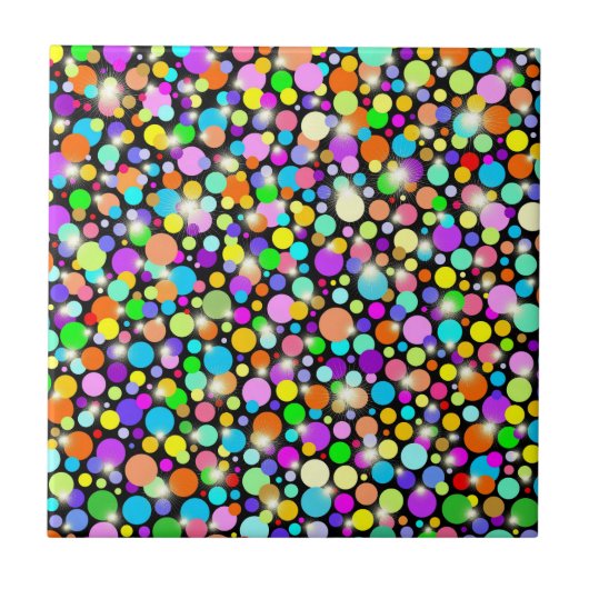 Psychedelic Colors Spheres Fliese (Vorderseite)