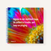 Psychedelic Daisy Romans 12:12 Spiral Notebook Notizblock (Vorderseite)