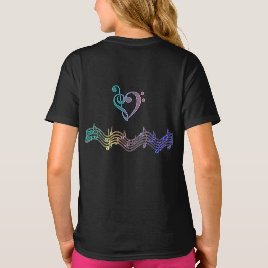 Psychedelic Dance Mania Musiknotens T - Shirt (Rückseite)
