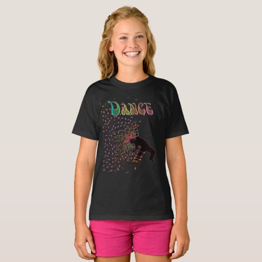 Psychedelic Dance Mania Musiknotens T - Shirt (Vorne ganz)