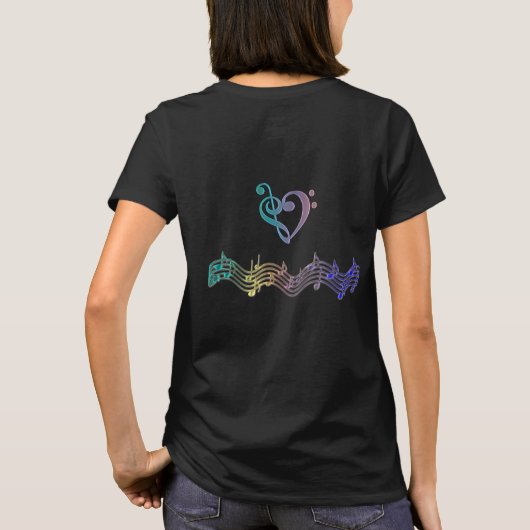 Psychedelic Dance Mania Musiknotens T - Shirt (Rückseite)