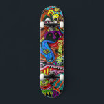 Psychedelic Deck für Skateboarder Skateboard<br><div class="desc">Machen Sie dieses psychedelische Deck für Skateboarder zu Ihrem eigenen,  indem Sie Ihren Text hinzufügen. Um auf erweiterte Bearbeitungstools zuzugreifen,  gehen Sie bitte zu "Personalisieren Sie diese Vorlage" und klicken Sie auf "Details",  scrollen Sie nach unten und drücken Sie den Link "Klicken Sie auf,  um die Vorlage anzupassen".</div>