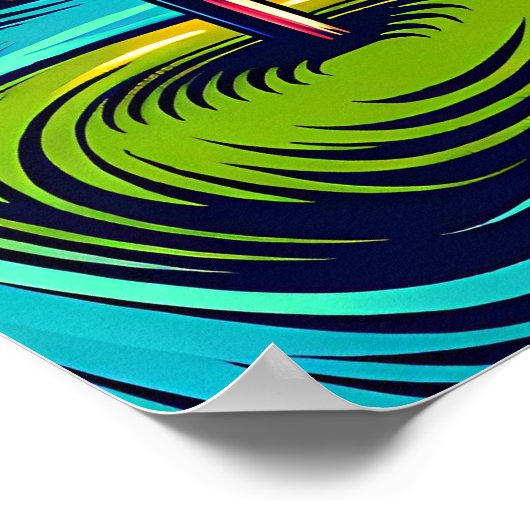 Psychedelic Disk Golf Course bei Sunset Poster (Ecke)