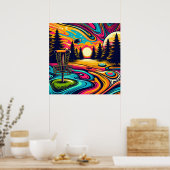 Psychedelic Disk Golf Course bei Sunset Poster (Küche)