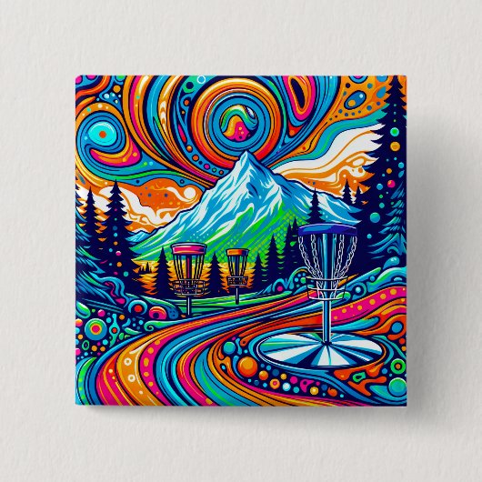 Psychedelic Disk Golf Course Button (Vorderseite)
