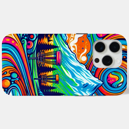 Psychedelic Disk Golf Course Case-Mate iPhone Hülle (Rückseite (Horizontal))