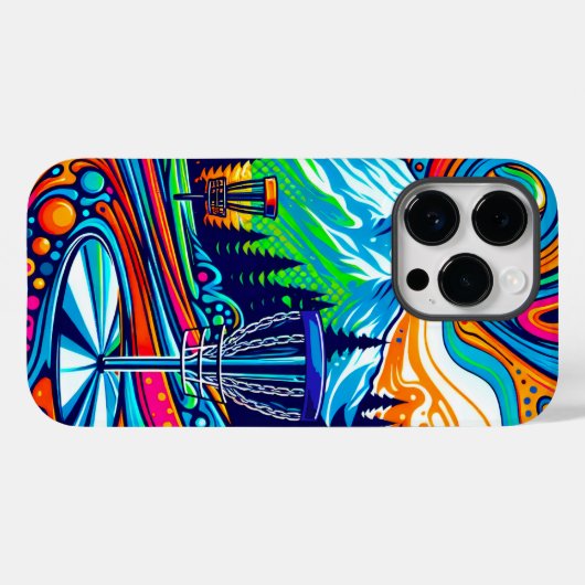 Psychedelic Disk Golf Course Case-Mate iPhone Hülle (Rückseite (Horizontal))
