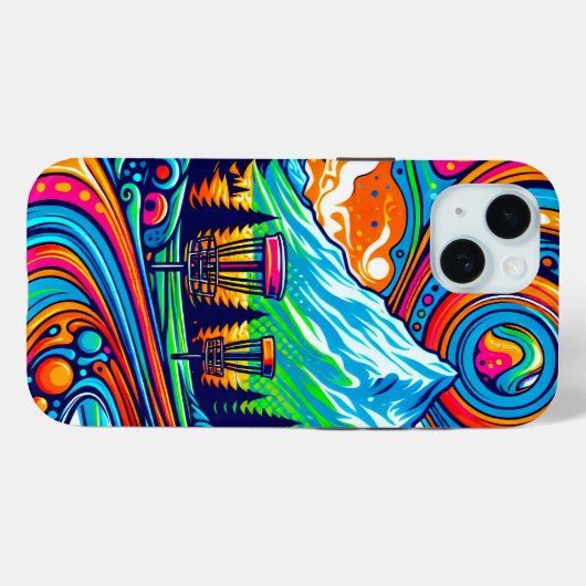Psychedelic Disk Golf Course Case-Mate iPhone Hülle (Rückseite (Horizontal))
